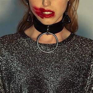 Punk Zwart Lederen O-Ring Kraag Gothic Choker Ketting Voor Meisjes En Vrouwen Bondage Kleding - Product Image 2