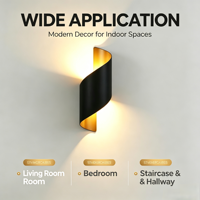Applique murale LED moderne de luxe en forme de S, étanche, pour intérieur et extérieur, idéale pour hôtel, chambre à coucher, chevet, salon, décoration