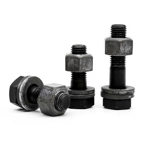สลักเกลียวหกเหลี่ยมเหล็กกล้าชุบออกไซด์ดำ เกรด 10.9 ความแข็งแรงสูง - Product Image 1