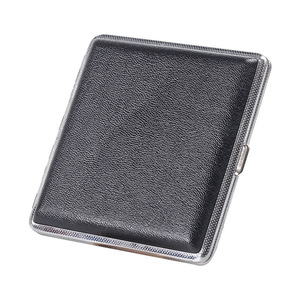 Wholesale Custom Luxury Portable PU Leather Metal Smoking Holder Case Box