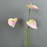 Fleurs artificielles en PU Anthurium blanc, décoration de mariage, fausses fleurs Anthurium, accessoires de décoration intérieure, arrangement floral pour fête
