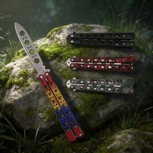 Couteau papillon <span class=keywords><strong>CSGO</strong></span> non affûté en gros d'usine, couteau de sport multifonctionnel pliable en métal pour l'entraînement en extérieur - Product Image 3