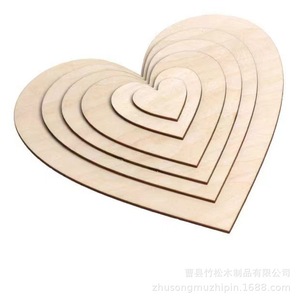 <b>Wooden</b> Heart Shaped Craft Pieces Natural Color Pine Material For Diy Decorations And Childrens Art Projects - Product Image 4