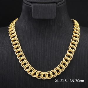 Jxx Cadena cubana de oro de 24K con circonitas, collar de hip hop moderno, colgante de reina, joyería de latón de moda para hombre con engaste de garra - Product Image 2