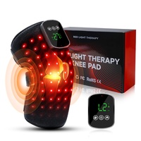 Attelle de Genou Sans Fil à Thérapie par Lumière Rouge, 44 LED, Rechargeable, avec Chauffage Infrarouge et Massage du Genou
