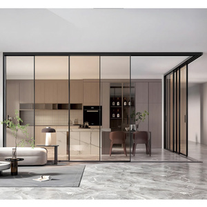 أبواب زجاجية منزلقة مزدوجة الإدخال بإطار ألومنيوم تجاري - Product Image 1