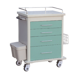 Carrito de Hospital con Recubrimiento de Polvo de Acero, 6 Cajones, Multifuncional, con Contenedor de Basura y Ruedas - Product Image 3