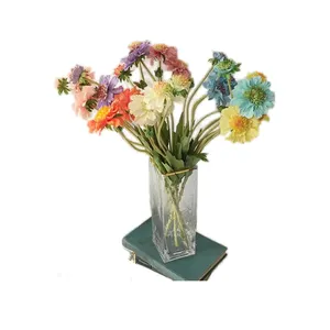 Fournisseur de fleurs artificielles 4 fourchettes moulin à vent en soie chrysanthème décoration de la maison fleurs