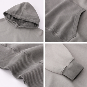 Wholesale 420 Grams French Terry Pullover Oversized Spring Customized Drop Shoulder Vintage Acid Wash 100% Cotton <b>Hoodie</b> for <b>Men</b> - Product Image 4