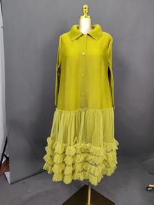 <span class=keywords><strong>Robe</strong></span> longue Miyaki d'été élégante de haute qualité pour femmes, style plissé uni, col tailleur, élastique, pour femmes distinguées - Product Image 2