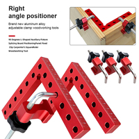 Clips de fixation en métal pour règle à onglet, outil de menuisier, angle droit réglable à 90 degrés, pince en alliage d'aluminium rouge pour le travail du bois