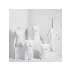 Mannequins personnalisés Kainice pour vitrine de magasin de vêtements, torse noir demi-corps femme et homme - Product Image 5