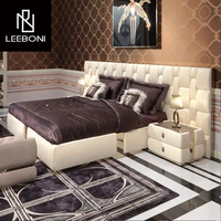 Nouveau design personnalisé en gros de lit queen size moderne rembourré de luxe blanc style italien en cuir sarcelle