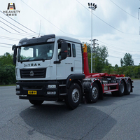 Camión de basura diésel HEAVSTY 8x4 de 30 toneladas con gancho elevador nuevo, 350HP, de servicio pesado, con brazo de gancho rodante para Sitrak CLD5310ZXXZZ6