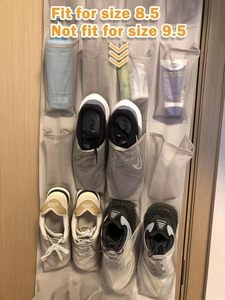 Organizador de Zapatos Colgante de Seis Niveles, Diseño Plegable, 24 Bolsillos de Malla, Tela Oxford, Gancho de Hierro para Puerta de Armario, Almacenamiento Moderno Rectangular - Product Image 6