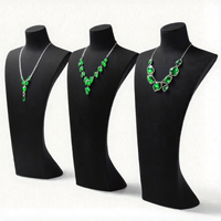FADELI Présentoir de Luxe Personnalisé en Microfibre pour Bijoux, Vitrine de Magasin de Bijoux, Modèle de Buste Courbé pour Colliers, Taille 116