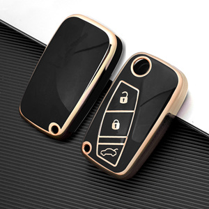 2 3 4 bottoni Tpu bianco e oro per <span class=keywords><strong>Fiat</strong></span> Tipo <span class=keywords><strong>Panda</strong></span> auto Cover custodia custodia Shell <span class=keywords><strong>accessori</strong></span> con cinturino da polso - Product Image 3