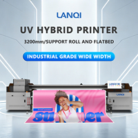 Impresora UV de Inyección de Tinta Semiautomática Híbrida LANQI de 3.2M, de Rollo a Plano, con Cabezales de Impresión Ricoh/Konica para Impresión Digital y de Huevos, Nueva