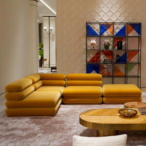Sofá de Tela de Terciopelo Moderno y Lujoso, Conjuntos de Sofás Seccionales de Alta Calidad, Sofá Modular de Esquina de Tela, Sofá Elegante para Villa o Apartamento - Product Image 3