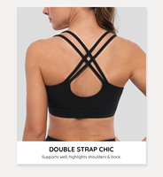 Soutien-gorge de sport léger Vractive respirant avec logo personnalisé, bretelles croisées, coussinets amovibles, maintien moyen, coupe courte, vente en gros