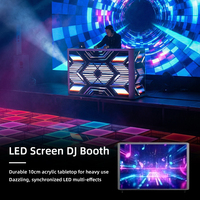 Façade d'affichage LED moderne avec système de changement de couleur de logo personnalisé, conception de cabine DJ portable en treillis