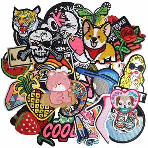 Wholesale Custom Size Chenille Woven <b>Fabric</b> Embroidered Badge Iron on Patches Woven Badges <b>Machine</b> Embroidery Patch for Clothing - Product Image 1