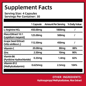 Nuevo Suplemento de Extracto de Planta de Maca con Vitaminas, 120 Cápsulas, Apoya la Salud en Adultos, Cápsulas de Maca - Product Image 3