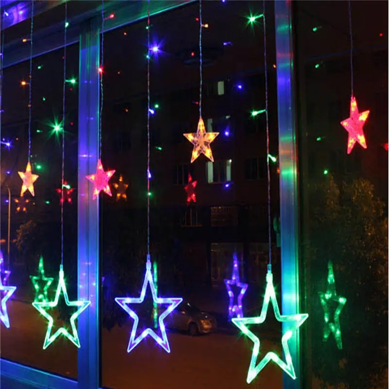 Christmas Deco Fairy Garland for Home Birthday Wish Star And Moon Led String Light Curtain Wedding Halloween Party Decor