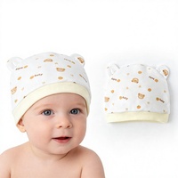 Lindo Gorro de Bebé con Orejas de Oso, Gorro Infantil de Algodón Suave, Gorro Ligero y Elástico para Recién Nacidos para Uso Diario, Unisex