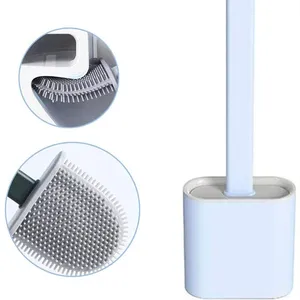 rubber scrubber toilet Suppliers-Wholesale Hot Sale Bathroom Cleaner Brush New Design Soft Rubber Silicone Toilet Scrubber Brush