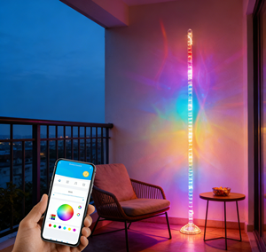 Lámpara de Pie Inteligente RGBIC de Cristal de 10W, Controlada por Aplicación, con Cambio de Color para el Hogar - Product Image 1