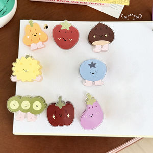 Pinza de plástico acrílico transparente NASNAK con diseño de dibujos animados, estilo INS, para decoración de frutas y verduras, regalo, clip para sellar notas, venta al por mayor - Product Image 1