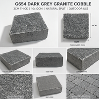 Pavés en granit noir naturel de 3 cm d'épaisseur, 10*10, vente en gros