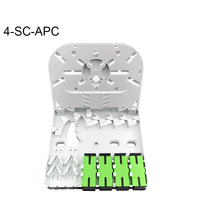 FTTH 4 Ports Cores SC LC FC Connecteur Drop Cable Mini ODF Prise Murale Intérieur ABS Fibre Optique Terminal Boîte de Distribution