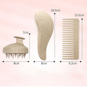 Kit spazzola per capelli in paglia di grano OEM/ODM spazzola per capelli con spazzola per capelli con borsa da donna set regalo - Product Image 2
