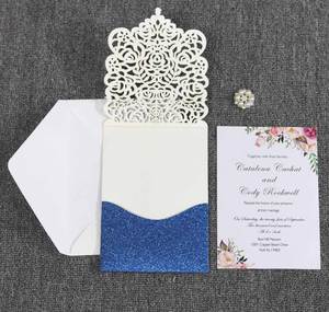 Cartes d'invitation fantaisie découpées au laser, modernes et écologiques pour la fête des mères et les anniversaires de mariage, avec enveloppe et carte de vœux - Product Image 5