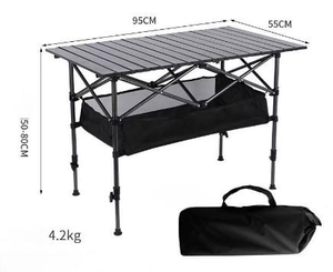 High Quality Portable Carbon Steel <b>Folding</b> Picnic <b>Table</b> Modern Design for Outdoor <b>Garden</b> & Hotel Use L Size Popular Metal-Iron - Product Image 1