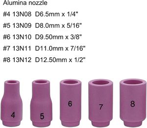 53 pièces Lentille de gaz courte universelle pour torche de soudage TIG # Kit de 10 accessoires pour tasses en verre pour WP-17/18/26 - Product Image 6