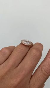 Anillo de Compromiso APRICOT JEWELS con Diamante Cultivado en Laboratorio de 3CT, Corte Redondo, Chapado en Oro de 14K, Estilo Hiphop, Joyería Fina de Lujo para Mujer - Product Image 2