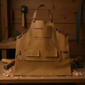 Delantal de cuero para carpintero, delantal de lona resistente para herramientas, para trabajar la madera, totalmente ajustable y cómodo - Product Image 2