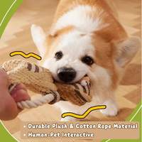 Ensemble de jouets à mâcher pour chien en corde de coton 6 en 1, jouet en peluche qui couine pour soulager l'ennui, jouets interactifs pour chiot d'intérieur