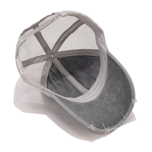 Casquette de baseball en mousse pour homme, bicolore, 5 panneaux, avec logo brodé personnalisé et patch brodé, style trucker en maille - Product Image 4