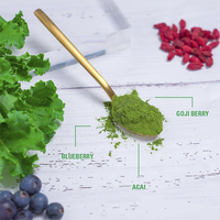 Poudre verte ODM, complément alimentaire superalimentaire, mélange de superaliments verts, superaliments verts, poudre de légumes crus