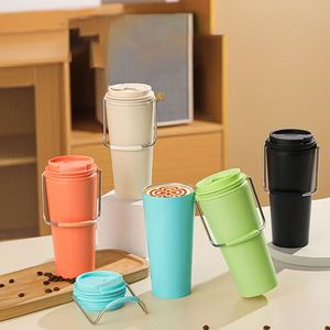 Mug de voyage moderne en acier inoxydable portable, capacité 510 ml, bouteille d'eau isotherme sous vide avec couvercle et poignée, gobelet à café pour voiture, 5 - Product Image 1