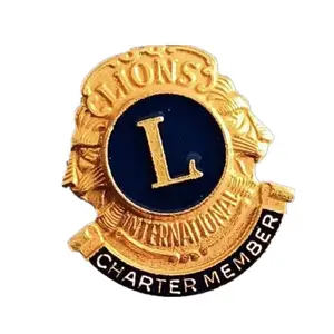 Custom Lions Club International Badge Lapel Pin With Custom Logo Eco Friendly Enamel Lions Club Pin Manufacturer