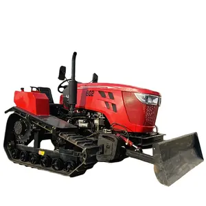 Tractor agrícola de oruga, cultivador de granja rotativo de 80HP, tractor de pista de inundación y secado