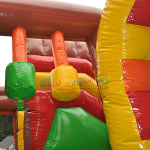 Castillo inflable comercial para niños, combo de casa de brinco con tobogán, diseño de granja con vacas. - Product Image 4