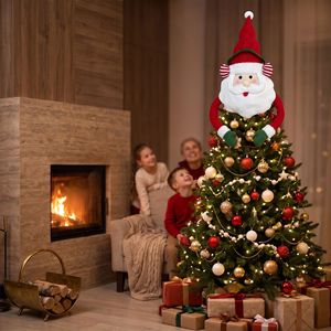 Soft <b>Christmas</b> Plush Tree <b>Topper</b> Xmas Tree Top Decor Santa Snowman Reindeer <b>Christmas</b> Party Tree Ornament - Product Image 6