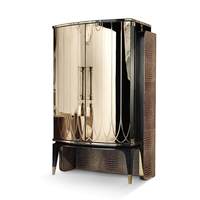 Armoire à miroir Art déco de luxe une pièce glamour moderne avec façade de miroir associée à une armoire à vin de luxe moderne