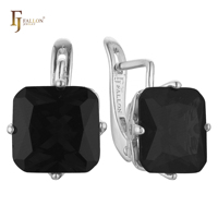 Boucles d'oreilles clipsables FJ Fallon Jewelry, grande taille, en zircone cubique rouge clair, plaquées or blanc